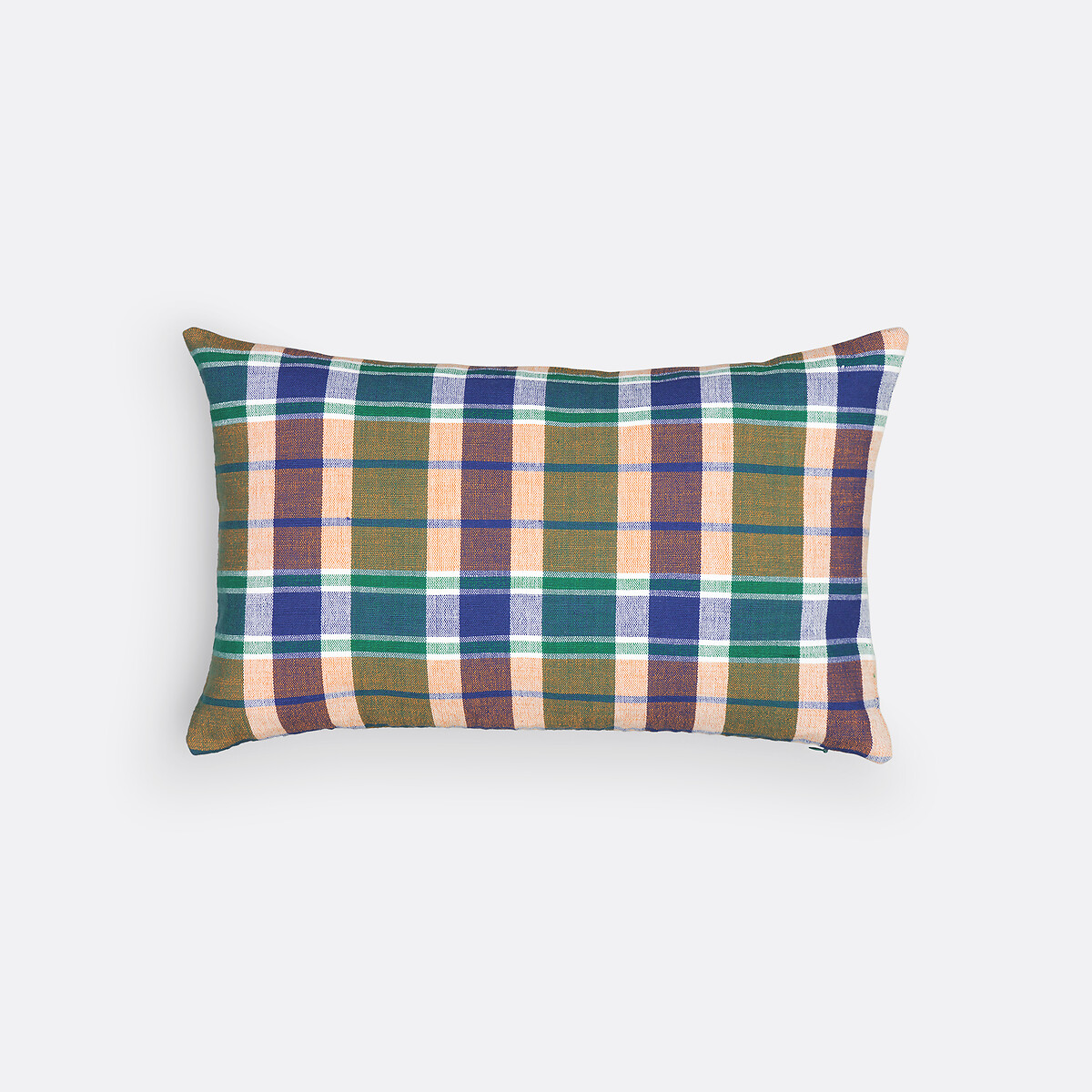 Housse de coussin 50x30 cm, coton, Ivani bleu/vert, LA REDOUTE INTERIEURS