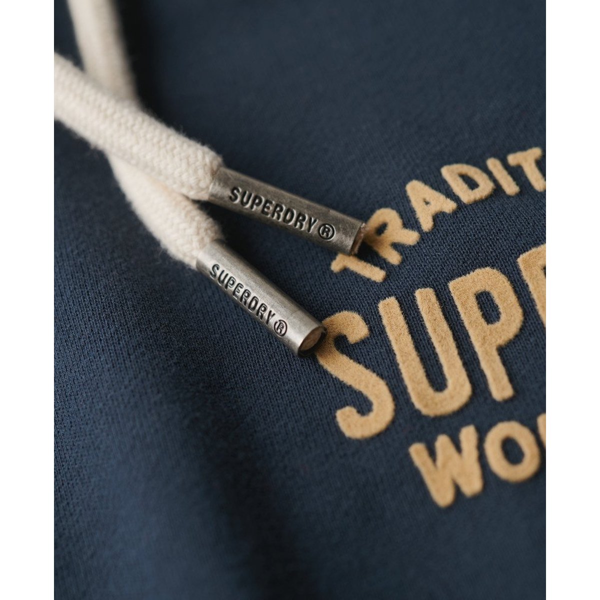 Sweat à capuche Workwear à motif floqué sur la poitrine bleu marine éclipse, SUPERDRY