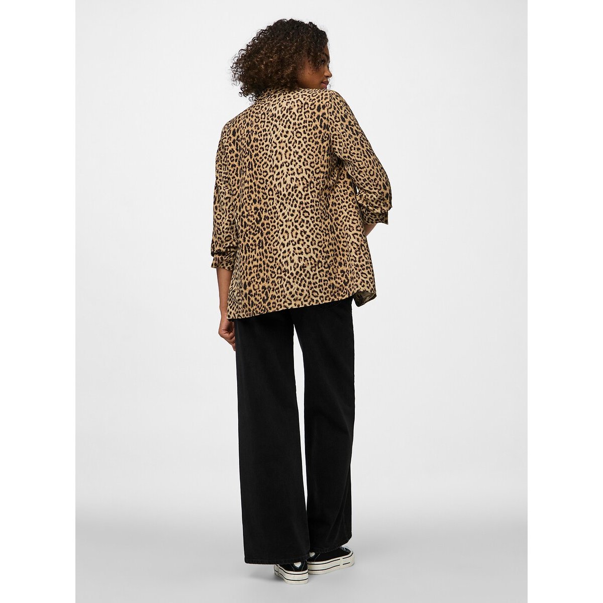Blazer estampado estampado leopardo, PIECES
