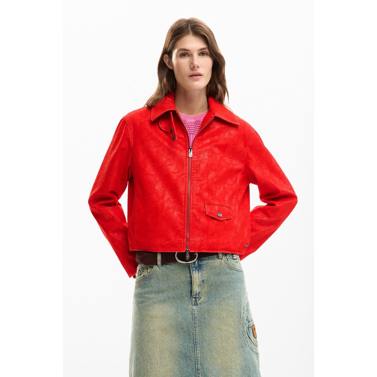 Veste effet cuir rouge rouge, DESIGUAL