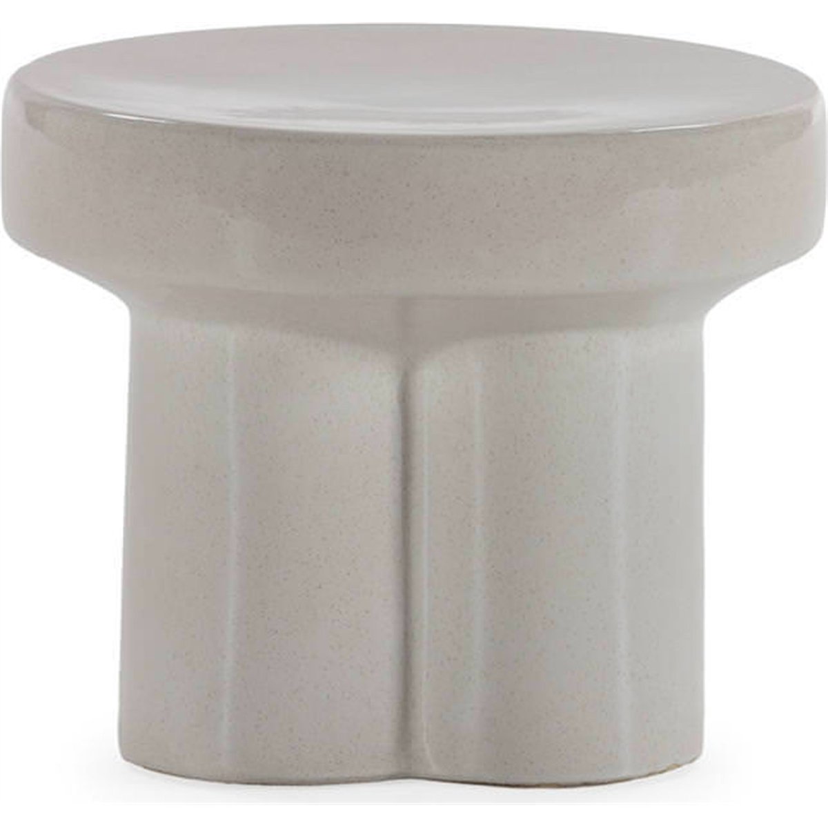 Tabouret sculptural en céramique émaillée blanc, RECOLLECTION