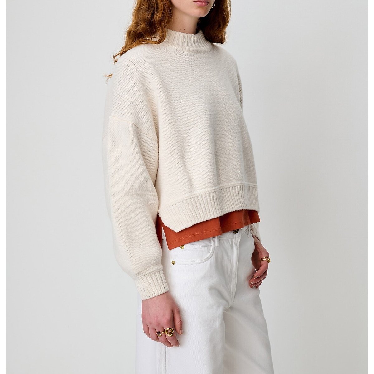 Pull en laine col rond, SPERO ecru, SESSUN