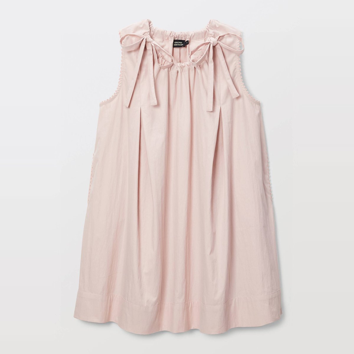 Robe courte sans manches détail noeuds resserrable nymphea, MONOPRIX