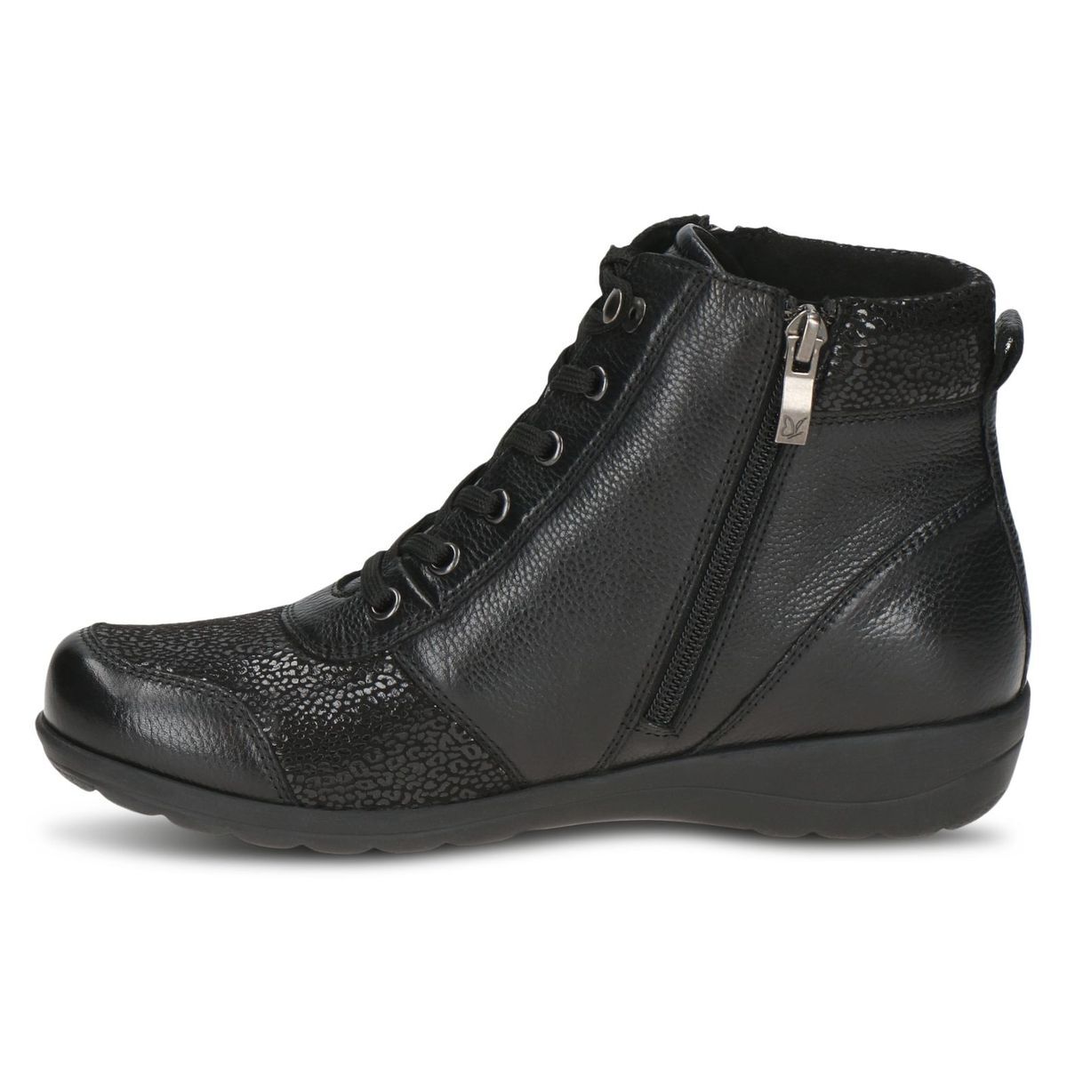 Bottine en cuir noir zèbre, CAPRICE