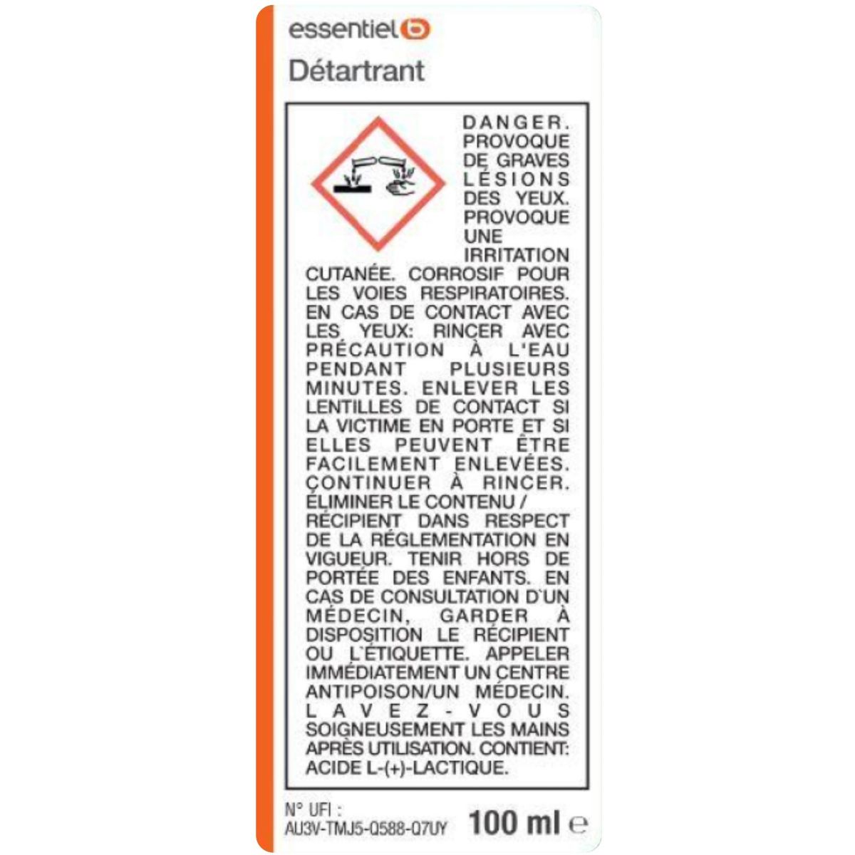 Détartrant Premium 6x100mL - idéal expresso broyeur - efficace contre le calcaire couleur unique, ESSENTIEL B
