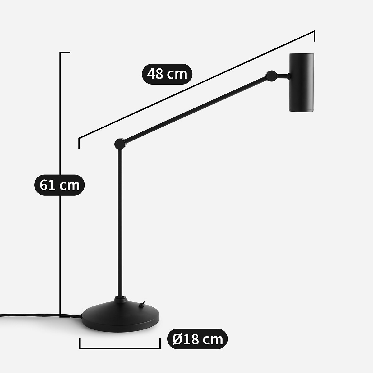 Eréni Metal Articulated Desk Lamp black, AM.PM
