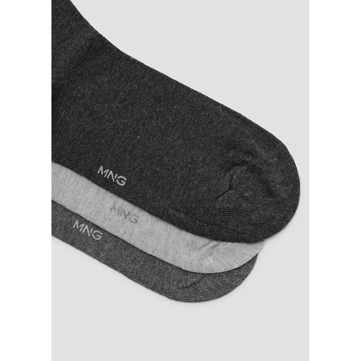 Lot 3 paires de chaussettes longues coton gris, MANGO MAN