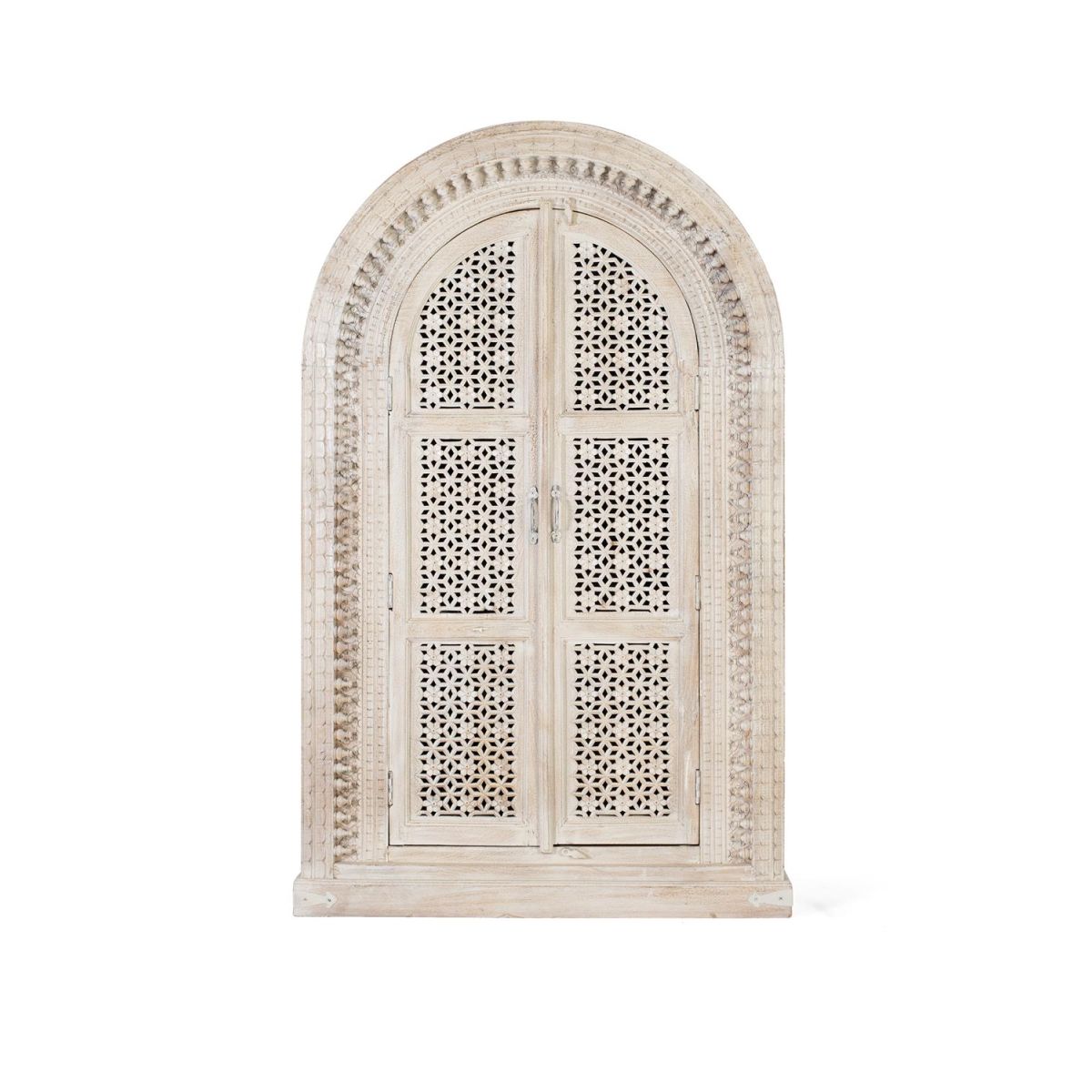 Armoire 2 portes Bois Blanc - OLÉNIE blanc, DECORATION D’AUTREFOIS