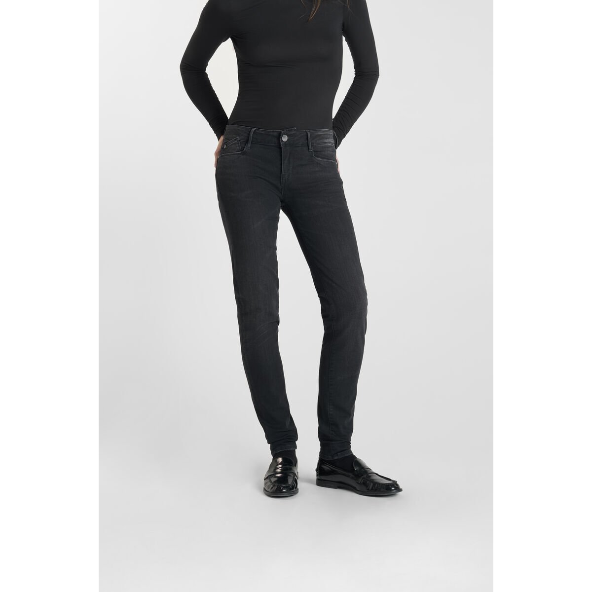 Jeans push-up slim PULP, longueur 34 black / black, LE TEMPS DES CERISES