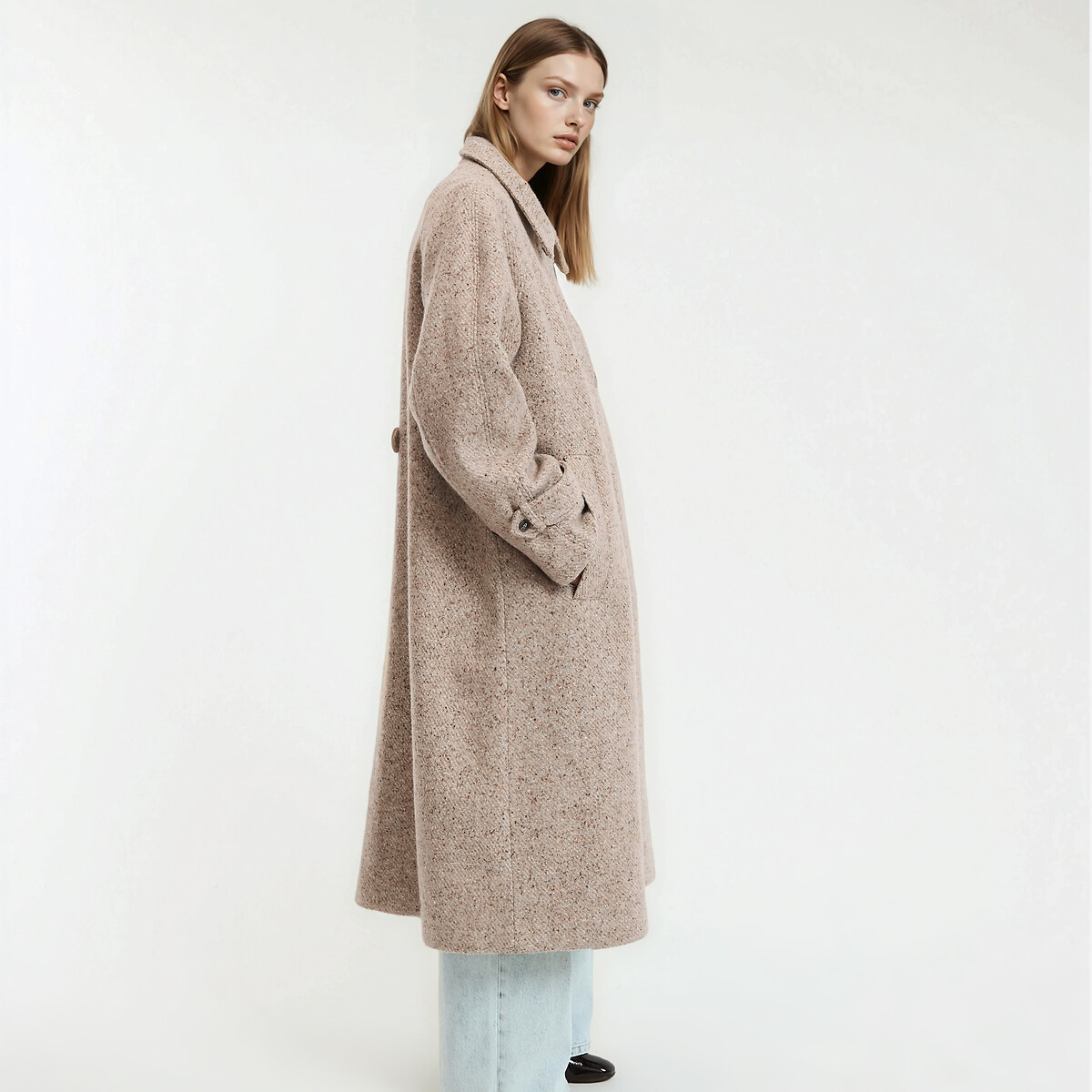 Signatures Isidore Coat in Wool Blend beige marl, LA REDOUTE COLLECTIONS
