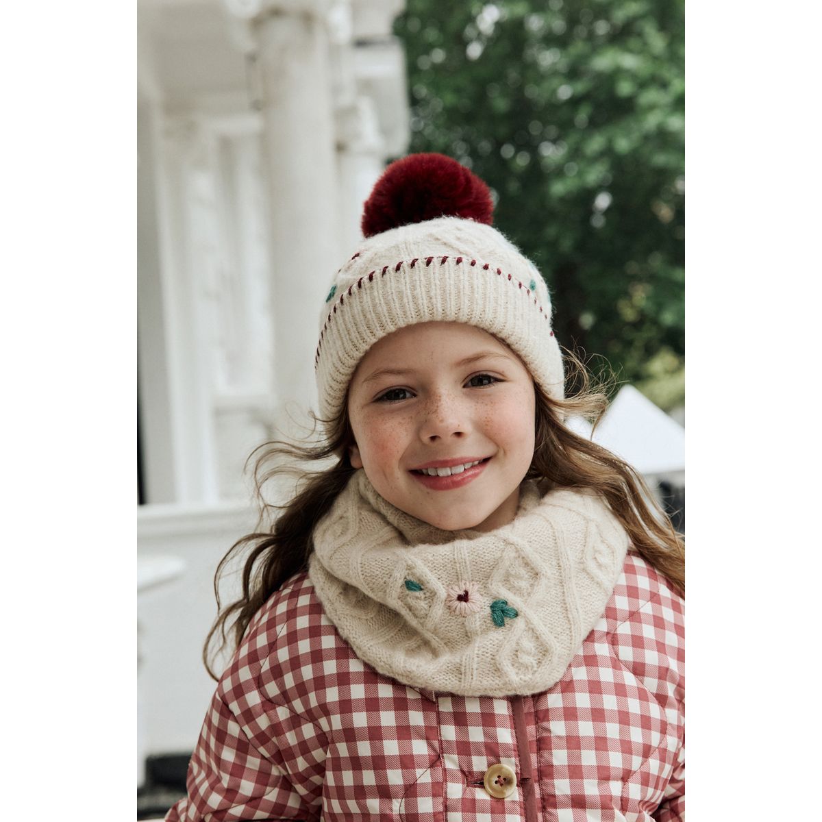 Ensemble bonnet et snood rouge bordeaux, NEXT
