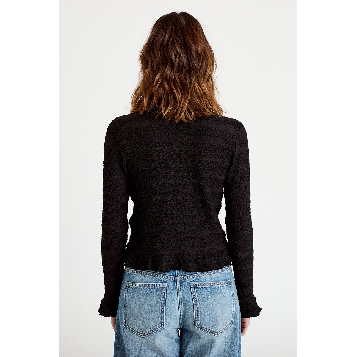 Gilet col rond manches longues noir, CACHE CACHE