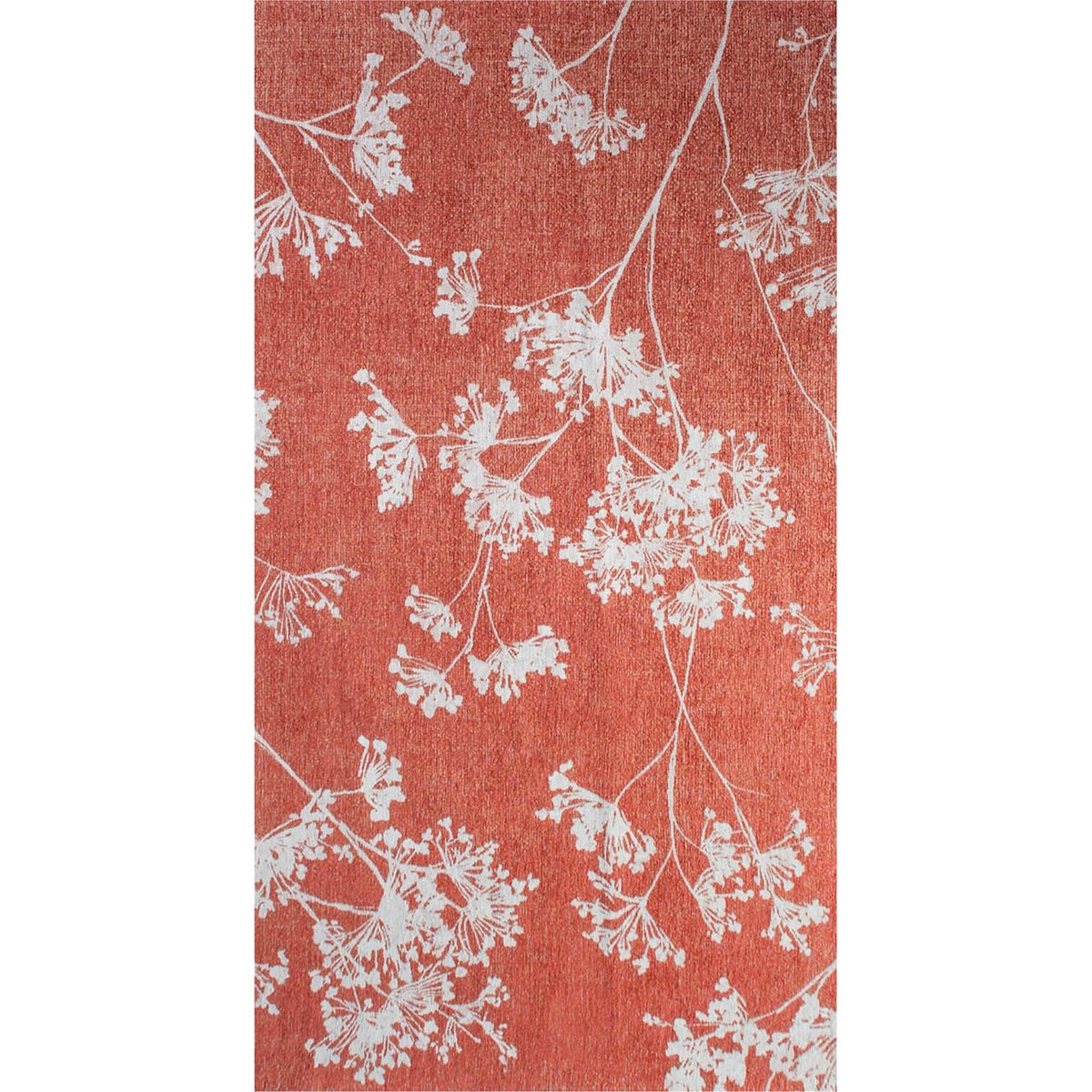 Tapis intérieur extérieur, PARSLEY rouge brique à motif blanc, RECOLLECTION