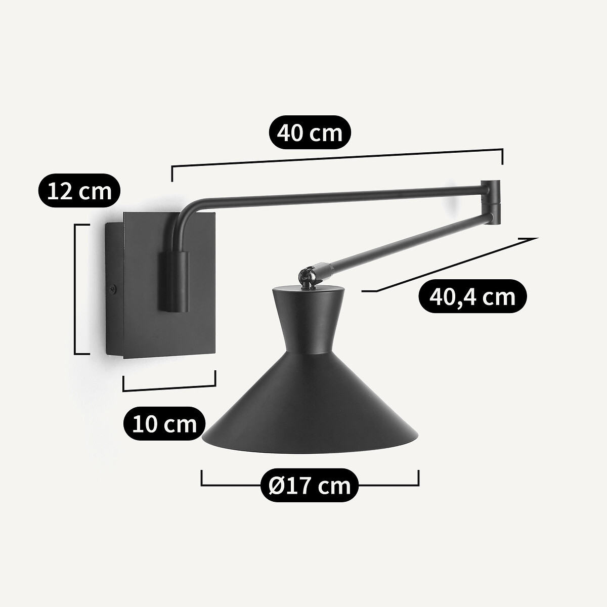 Voltige Contemporary Articulated Metal Wall Light black, AM.PM