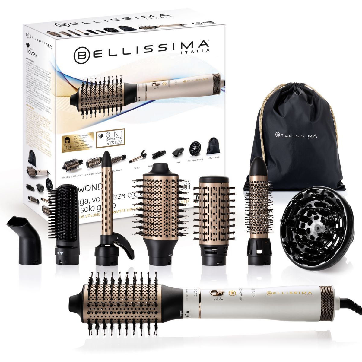 Brosse soufflante air wonder couleur unique, BELLISSIMA