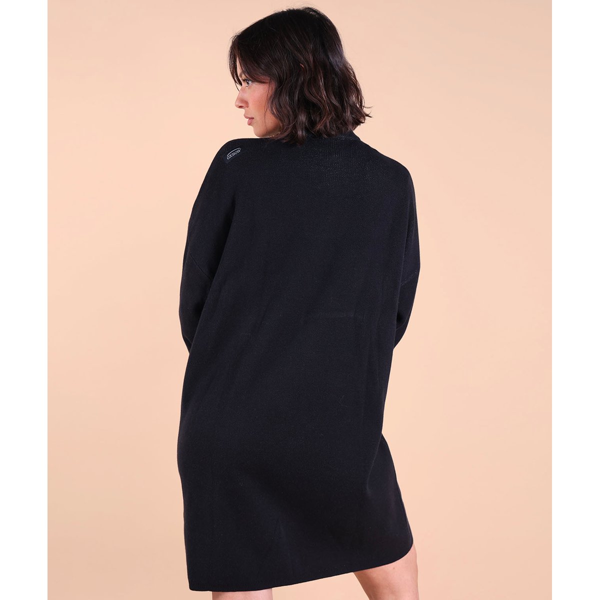 Robe en maille turtleneck demi zip SOUANE noir, OXBOW