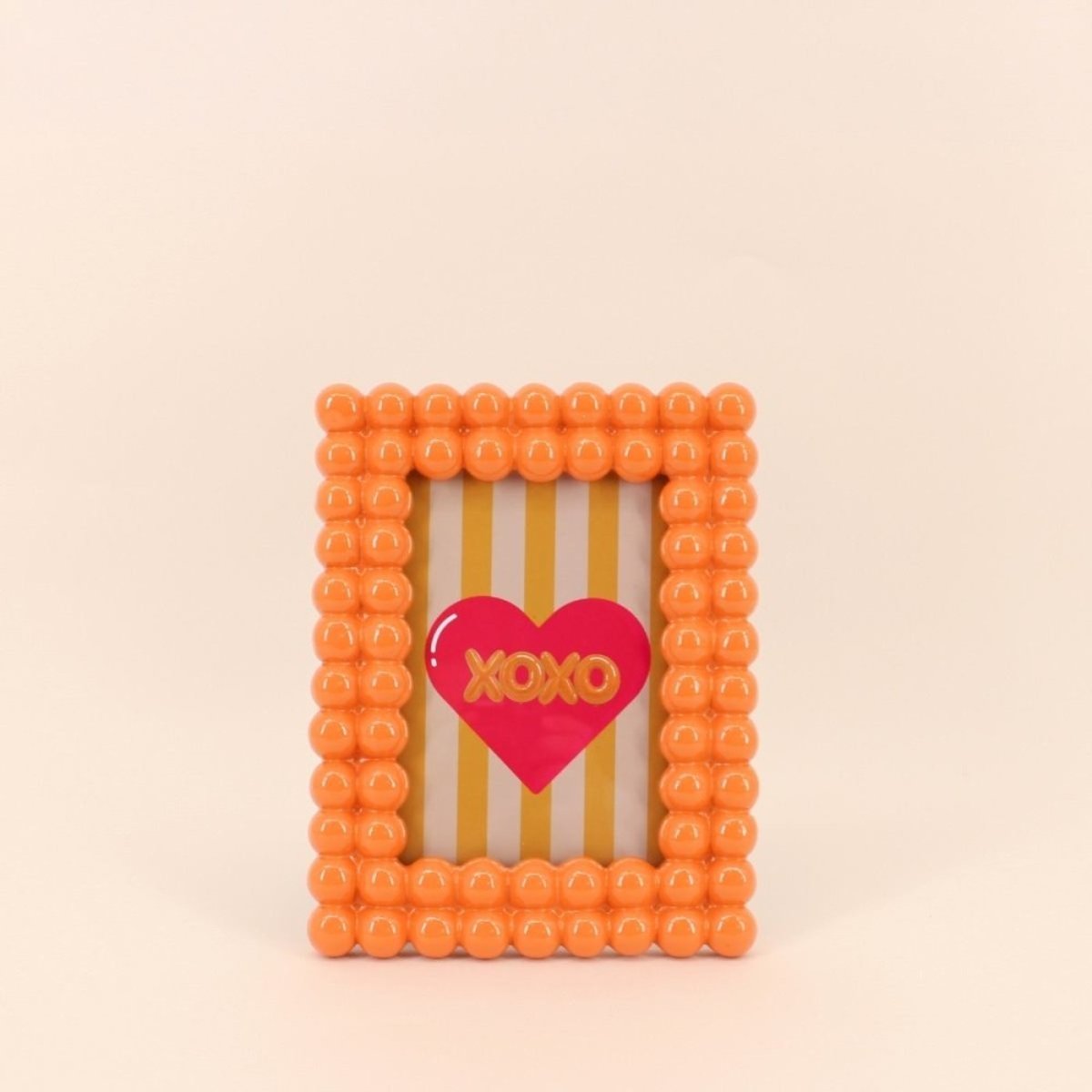 Cadre photo perles en résine 13x18cm orange, KERSTEN