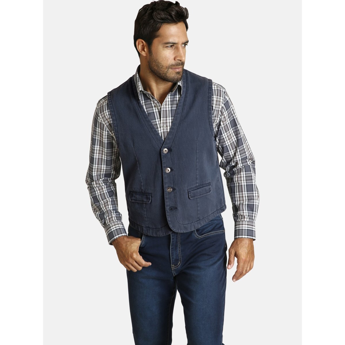 Gilet TORELL bleu, JAN VANDERSTORM
