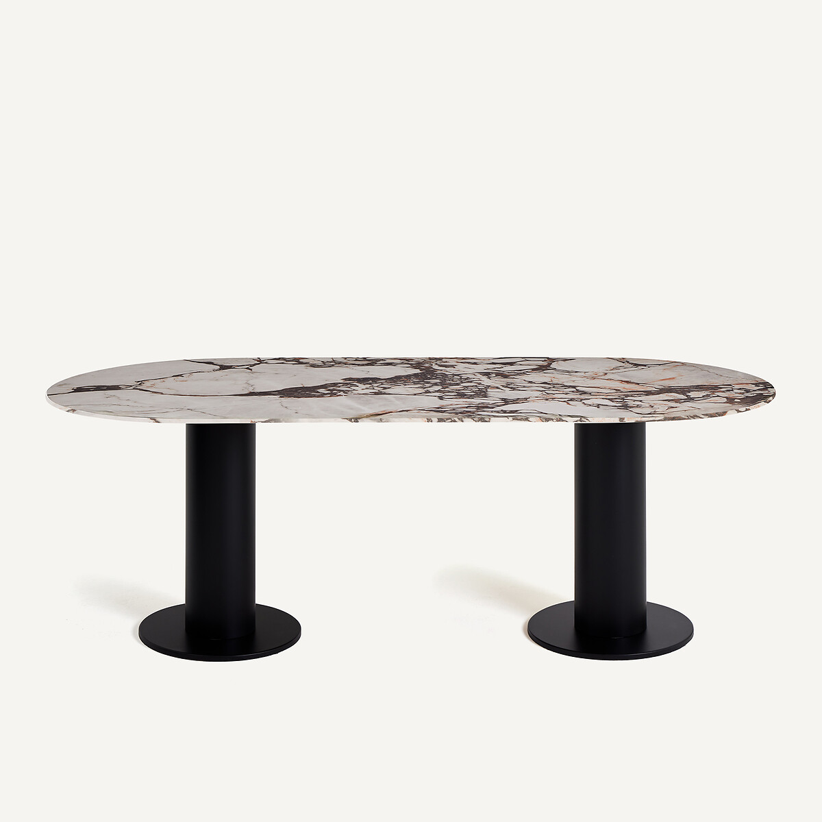 Plateau de table ovale en céramique L220 cm, Ovalo céramique marbre brique, AM.PM