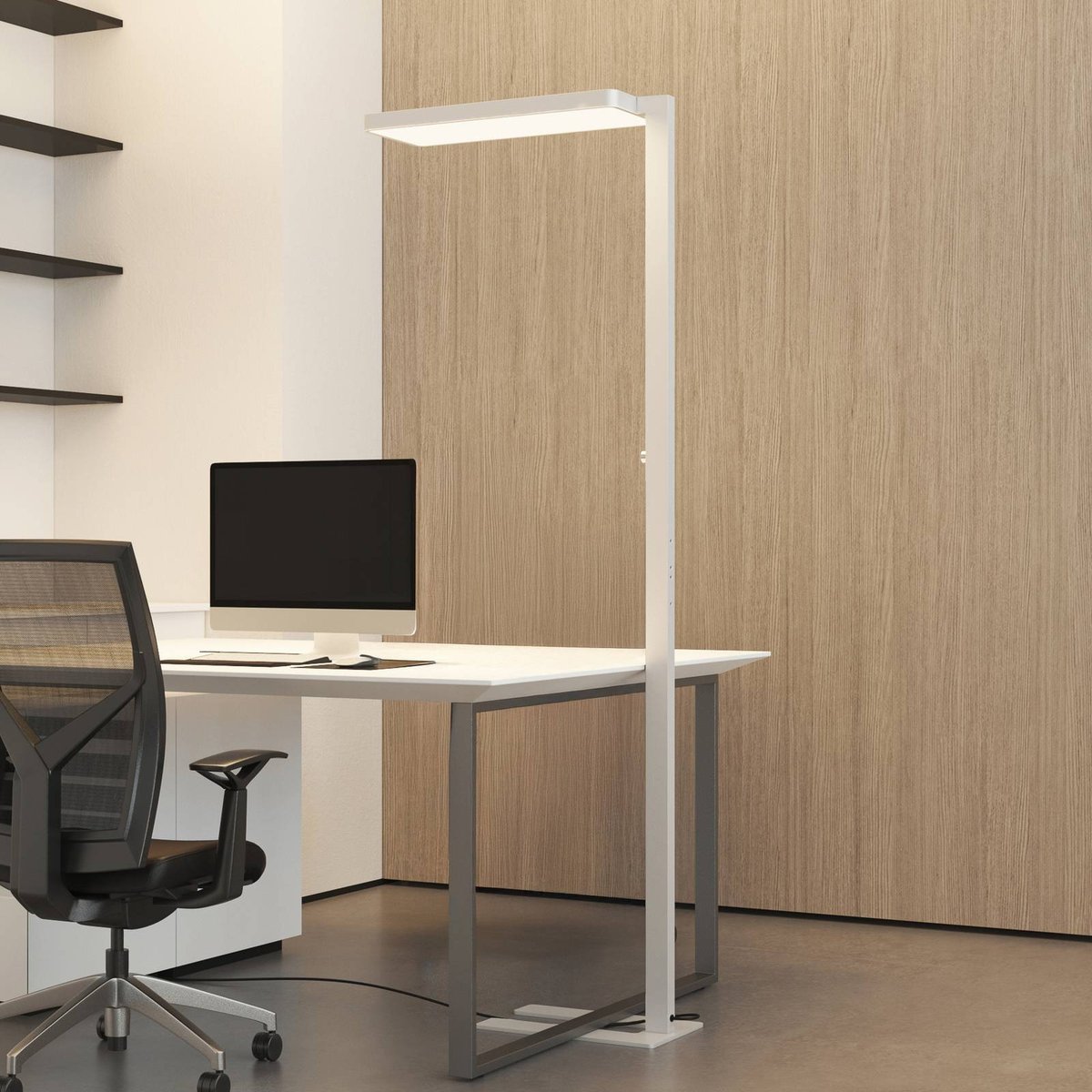 Lampadaire en aluminium moderneLED, Timon blanc, ARCCHIO