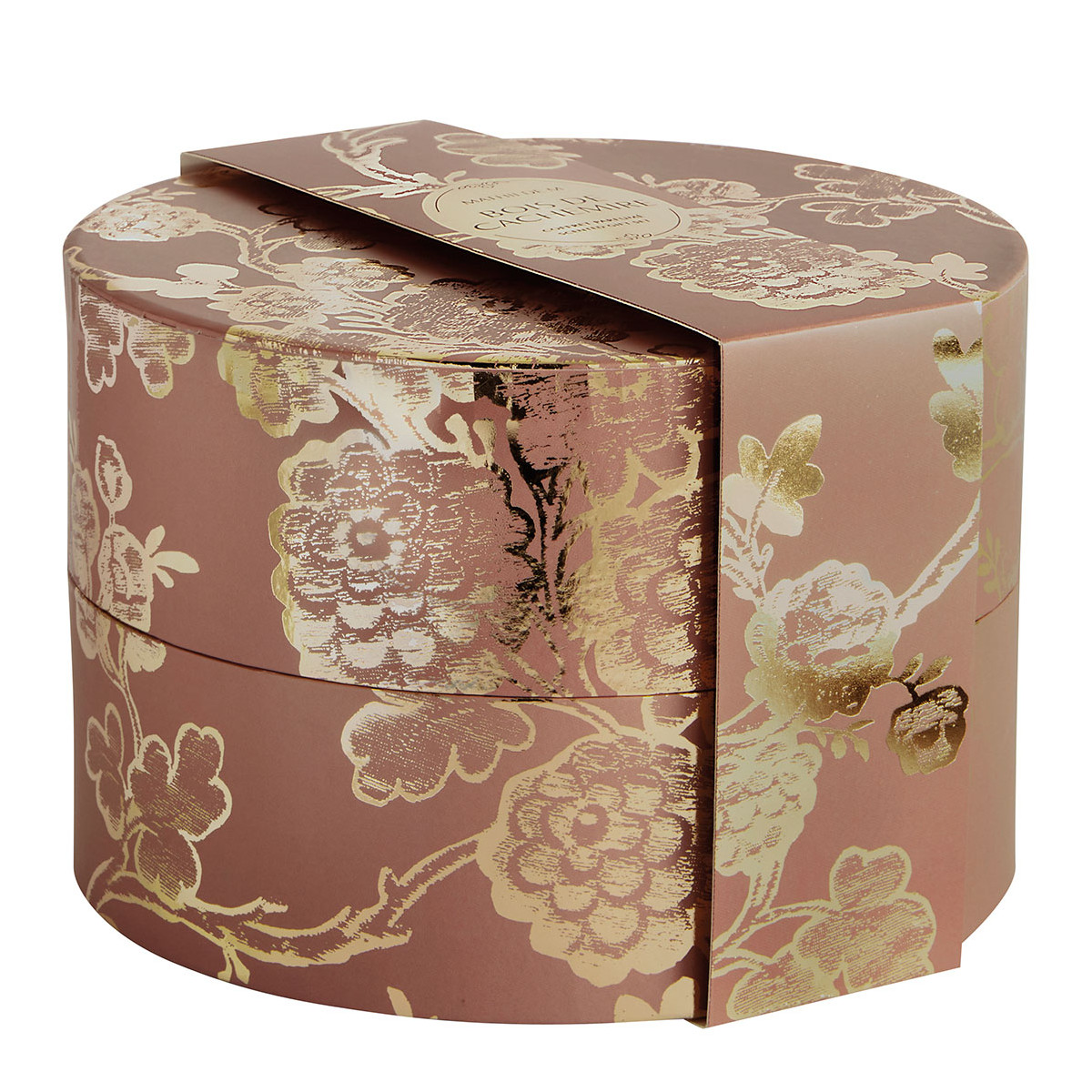 Coffret diffuseur de parfum et bougie Bois de Cachemire TRÉSOR DE FLEURS rose, MATHILDE M