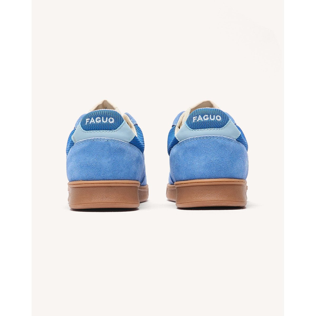 Baskets basses suede tissu PALMER bleu océan, FAGUO