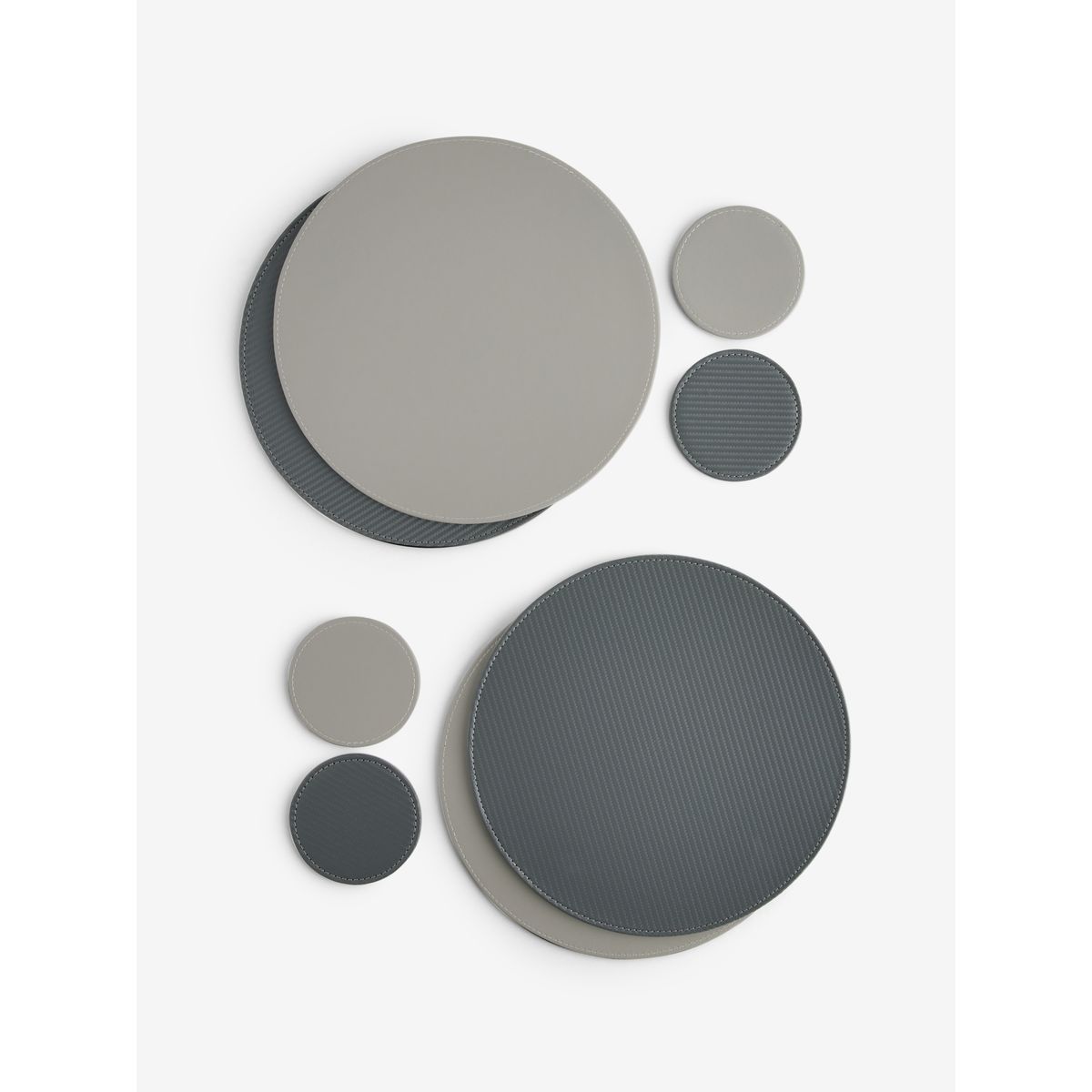 Set de table/sous-verre simili cuir, lot 4 gris anthracite, NEXT