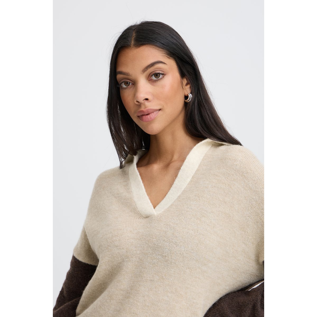Á manches longues marron java mel. color black, B.YOUNG