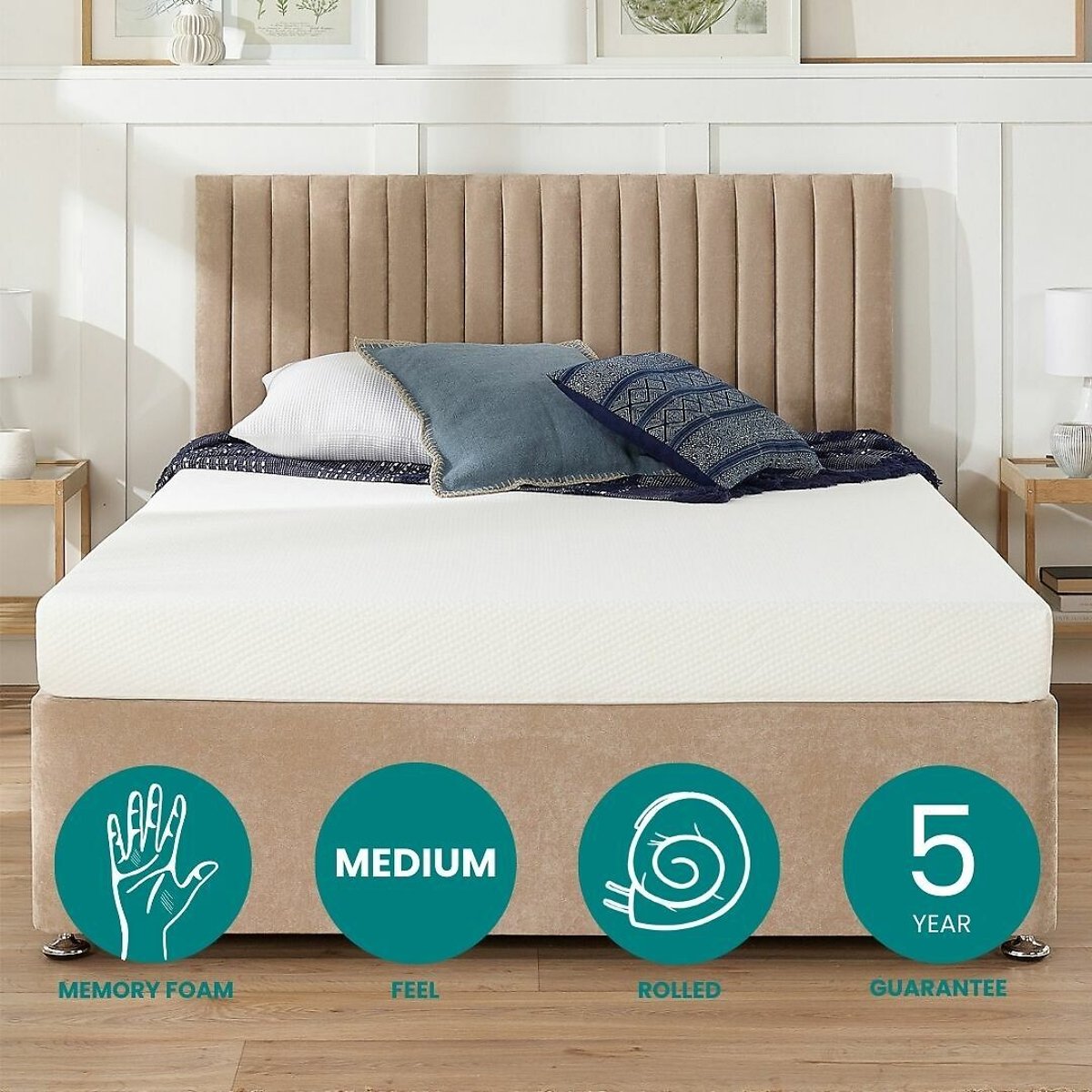 Essentials 10cm Memory Foam Mattress white, ASPIRE