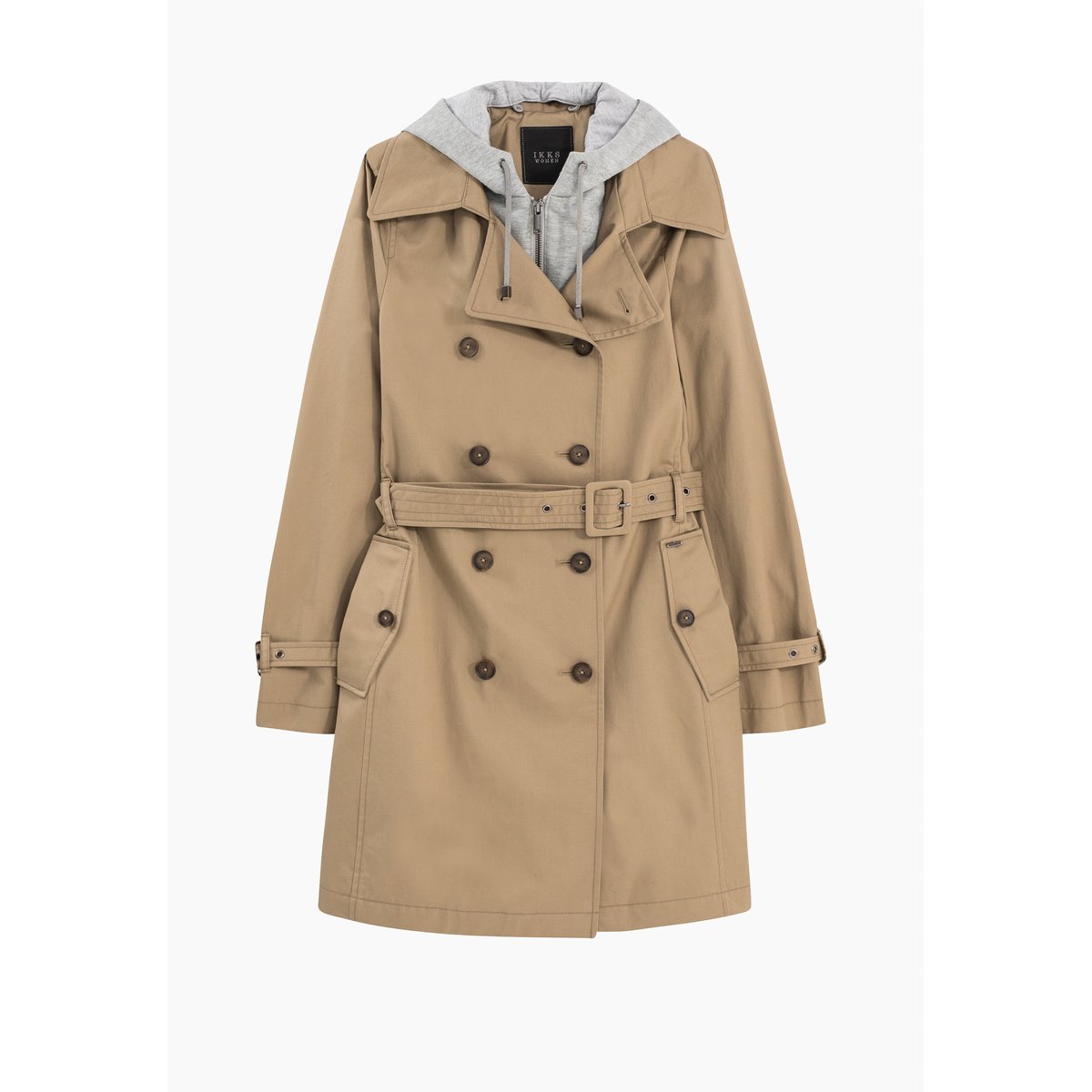Trench à capuche et parementure amovibles beige, IKKS