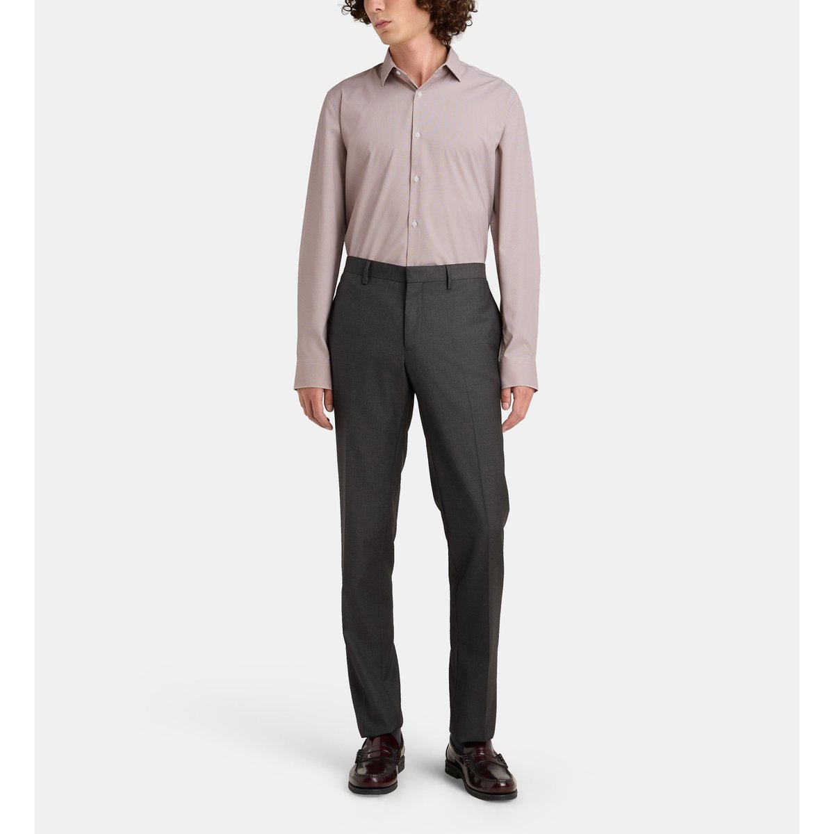 Chemise ajustée mtecpri micro vagues bordeaux, GALERIES LAFAYETTE