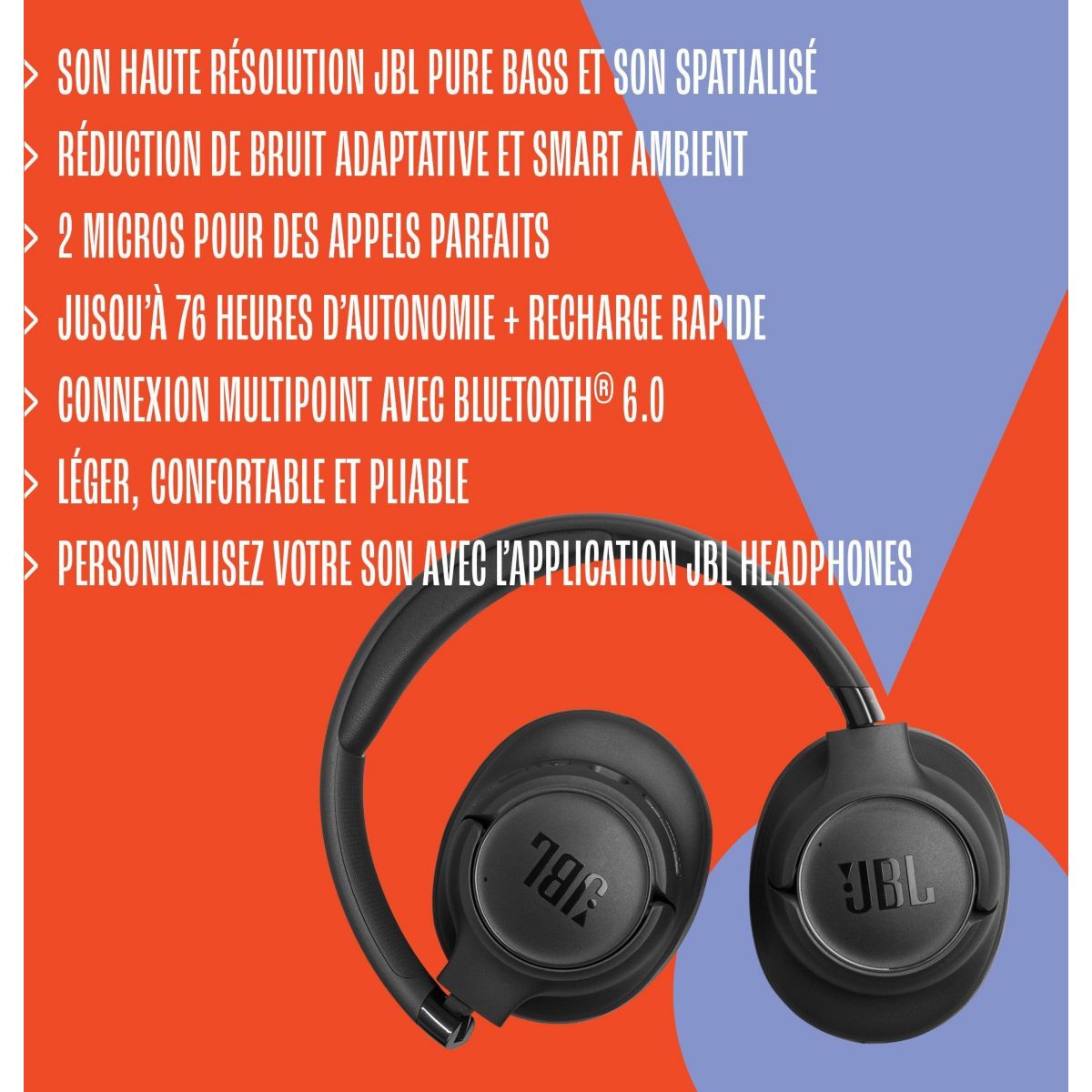 Casque Tune 780NC Blanc couleur unique, JBL