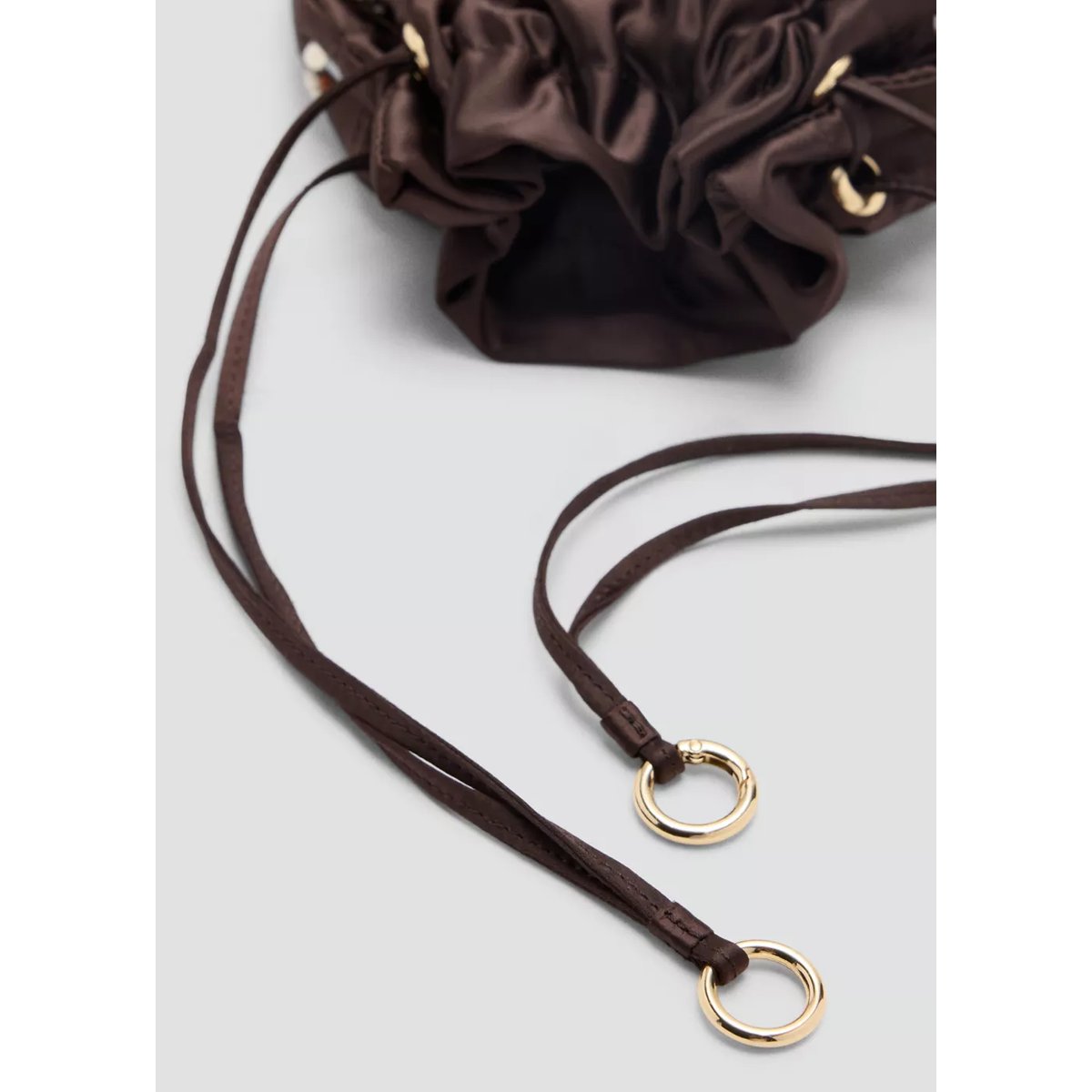 Sac à main avec cristaux marron, MANGO