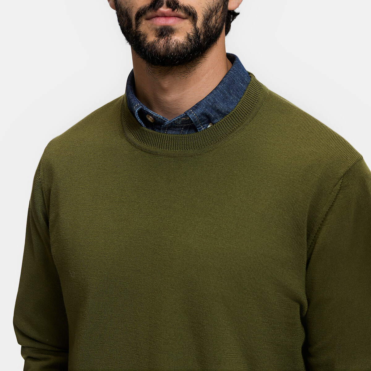Jersey de lana merino Signature BASTIEN caqui, LA REDOUTE COLLECTIONS
