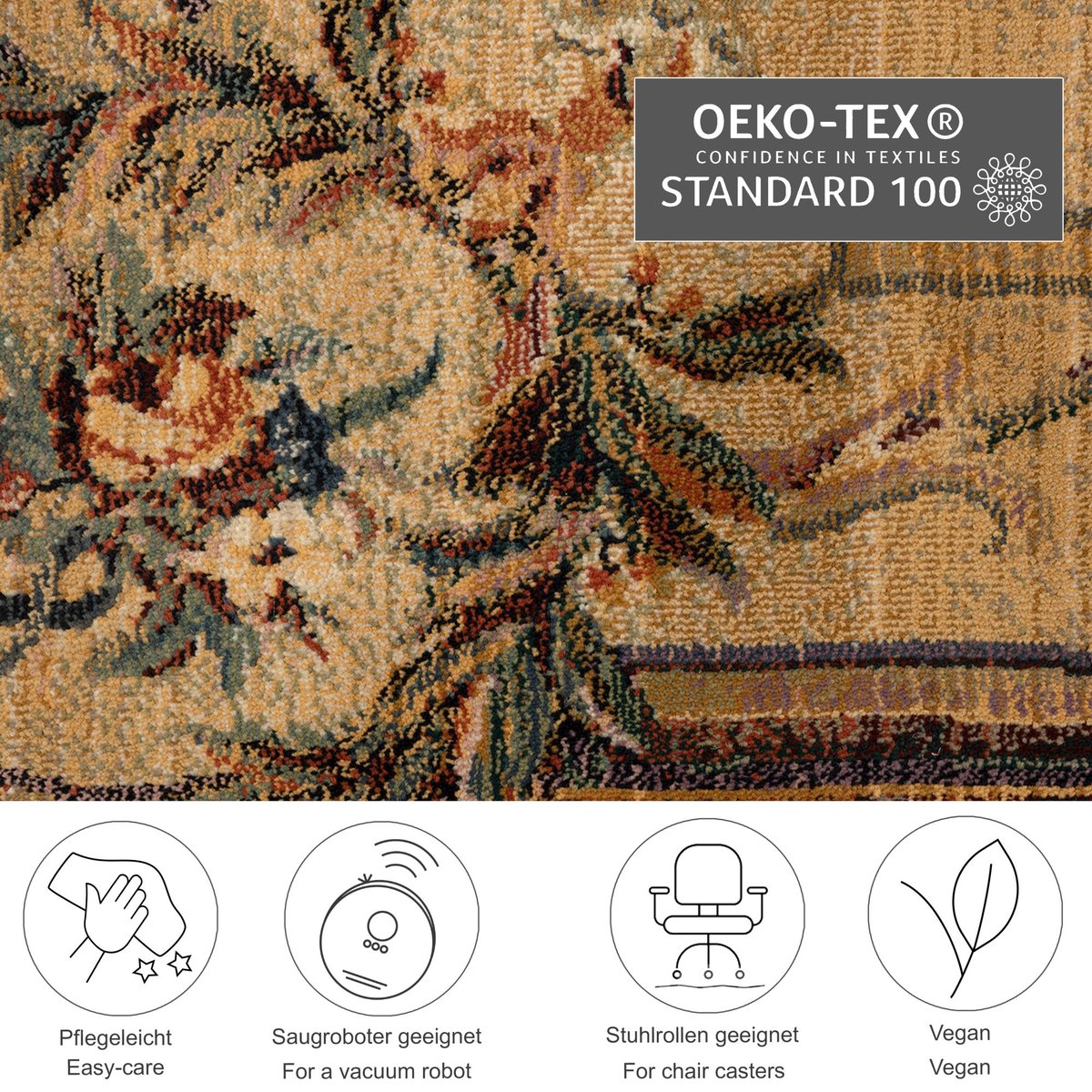 Tapis salon tissé - GABIRO beige, THEKO