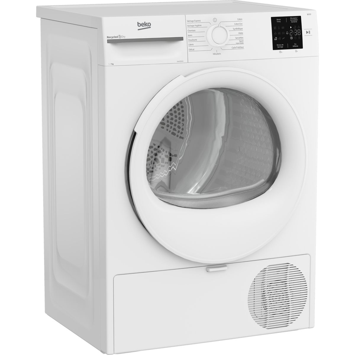 Sèche linge pompe à chaleur D3H17D91W couleur unique, BEKO