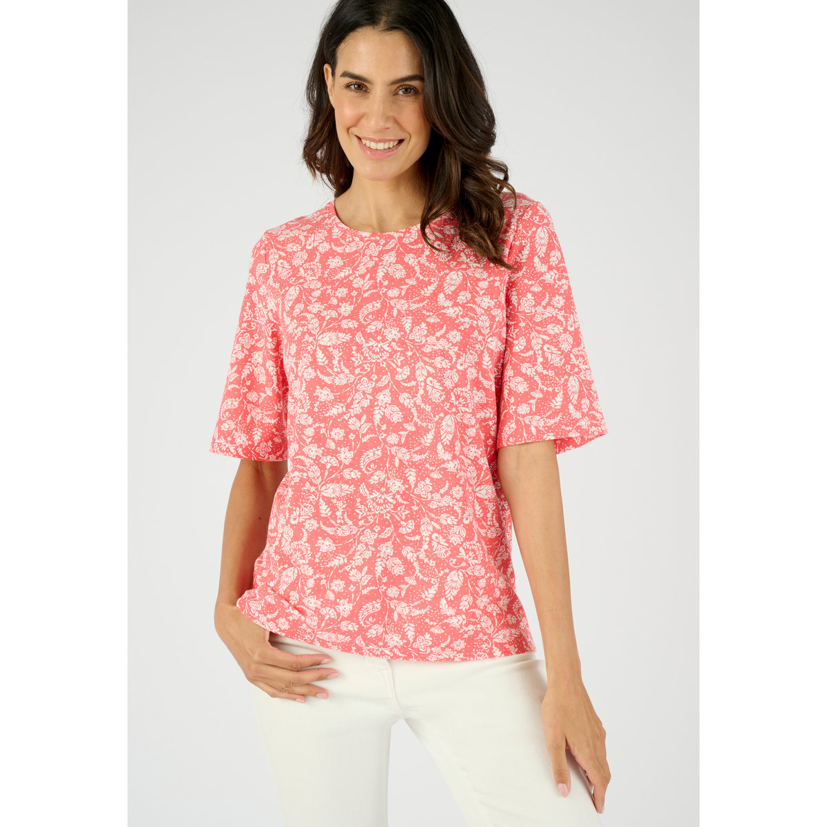 T-shirt maille souple Climatyl orange corail indien, DAMART