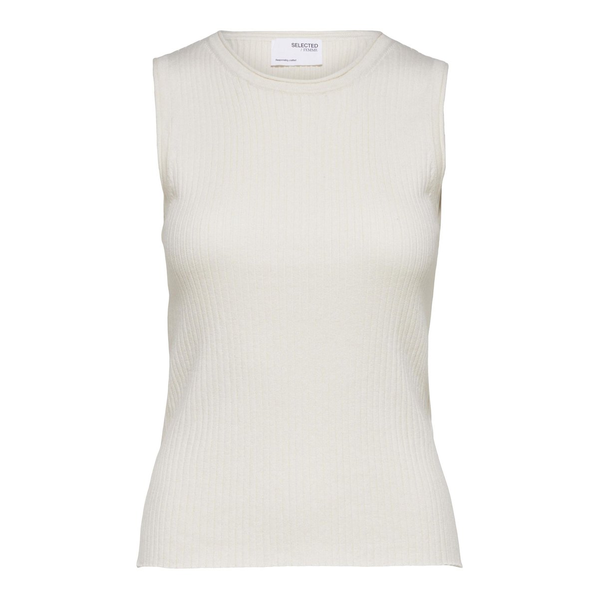 Top En Maille birch, SELECTED