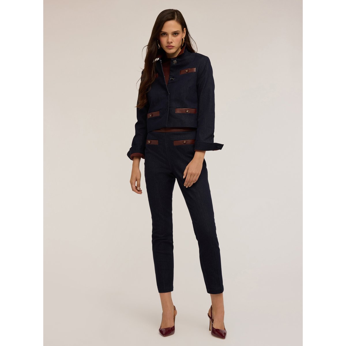 Jean skinny avec insertions bleu, MOTIVI