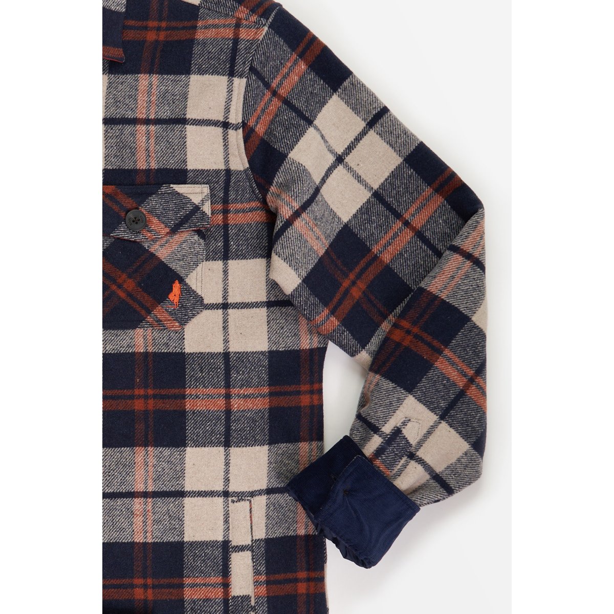 Surchemise flanelle épaisse à carreaux bleu marine, MCS