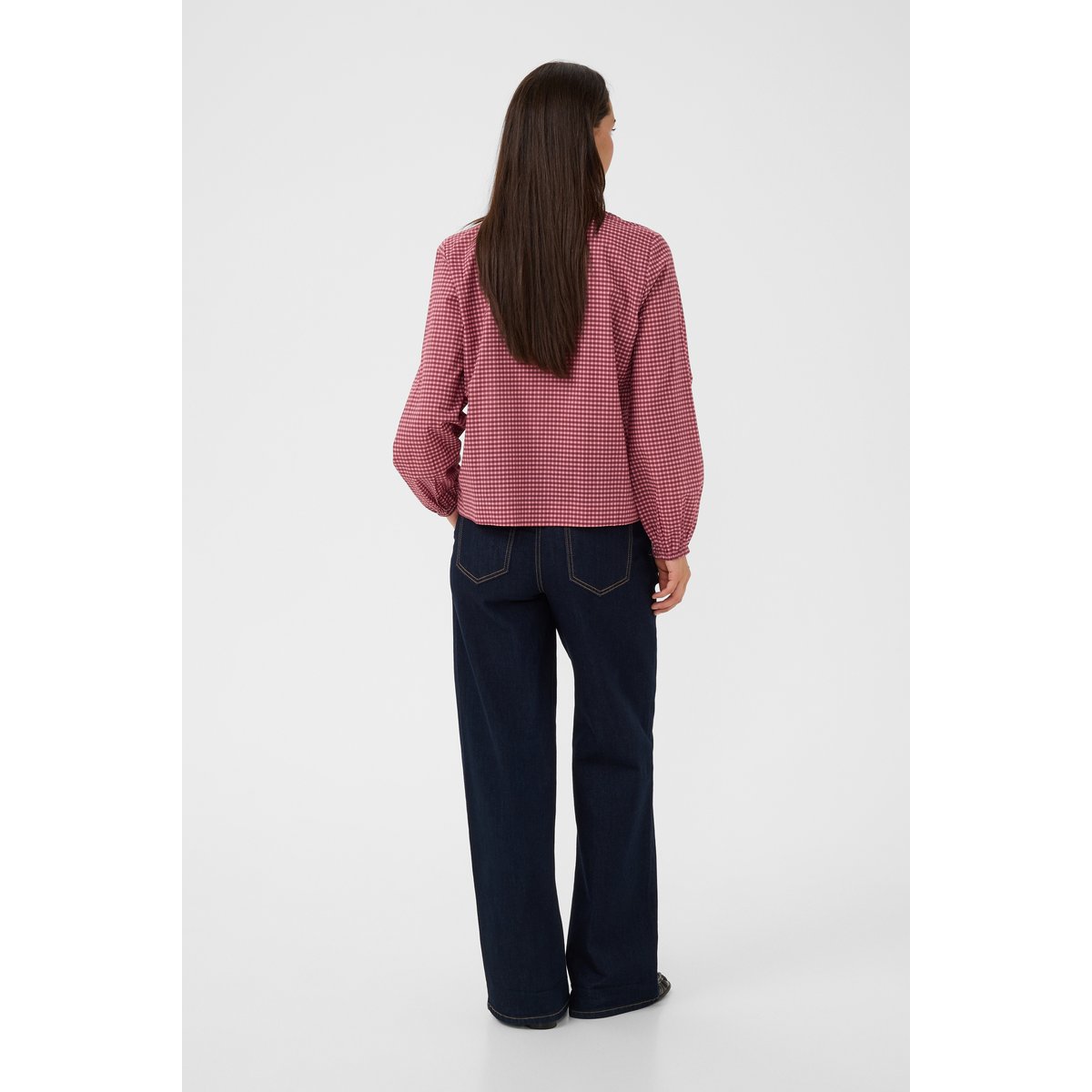 Chemise à manches longues rouge red/pink check, CULTURE