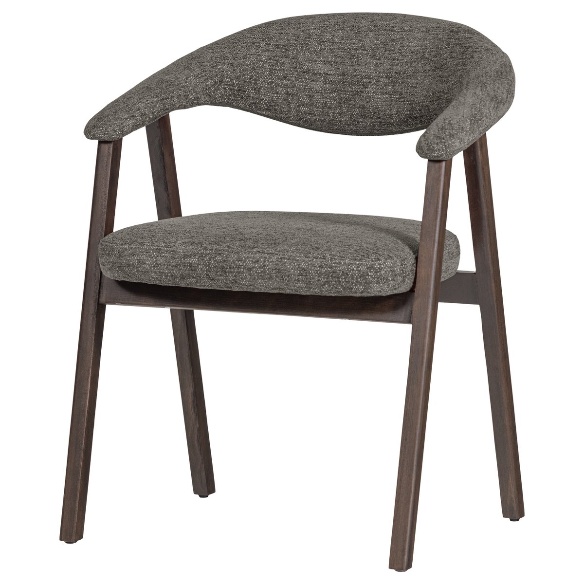 Lot de 2 chaises de salle à manger en tissu tissé AVAR gris, WOOOD