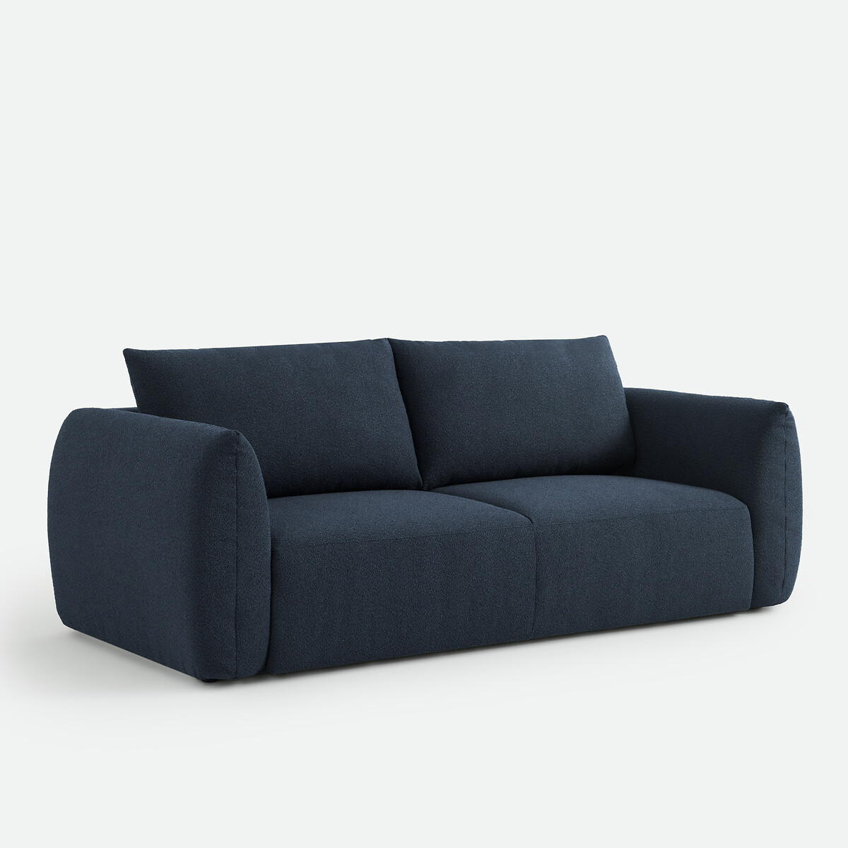 Canapé droit, 3 ou 4 places, en bouclette fine, EDITH bleu, LA REDOUTE INTERIEURS