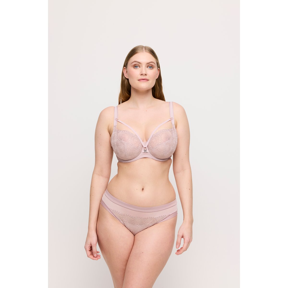Slip brésilien SOPHORA blanc - bois de rose, PRIMADONNA