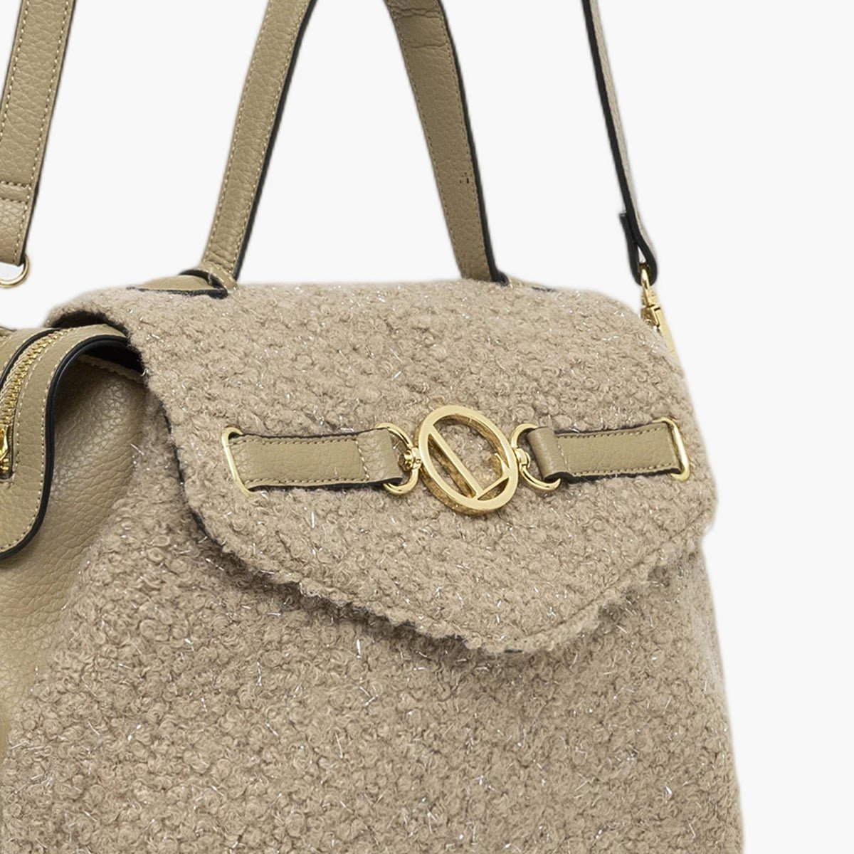 Grand sac porté épaule  Theresa doré,taupe, LOLLIPOPS