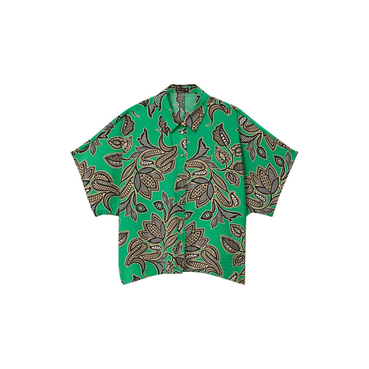 Chemise ample manches courtes fluide vert, BREAL