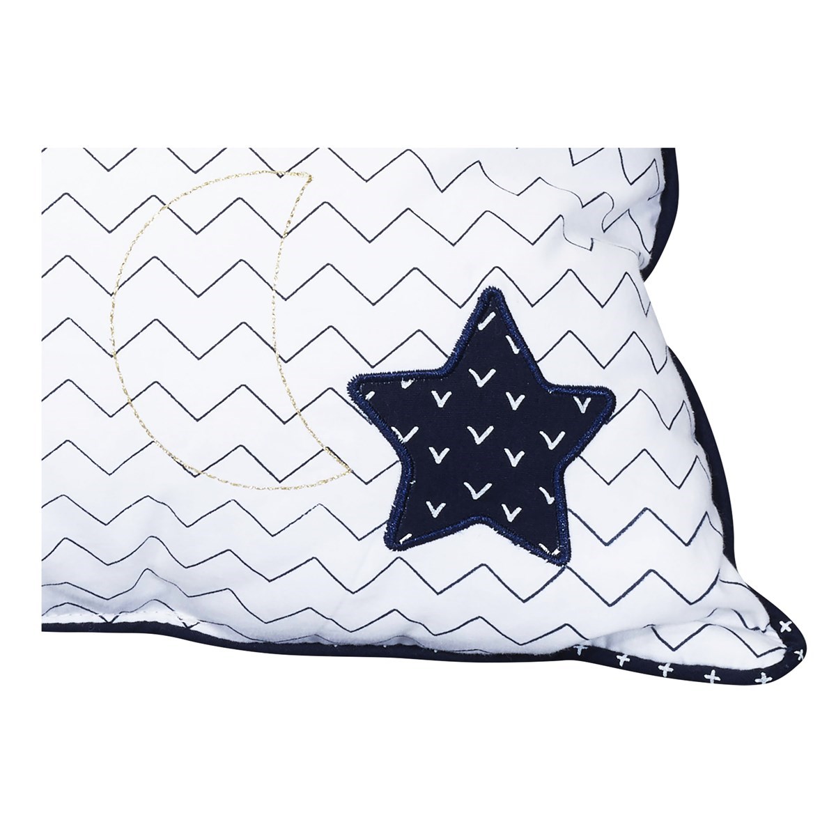 Coussin rectangulaire en coton blanc, SAUTHON