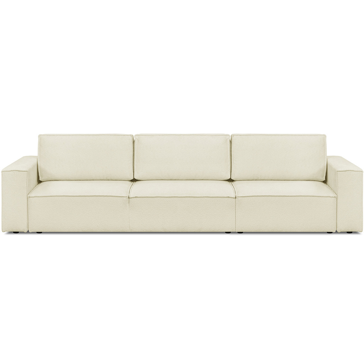 Canapé convertible 5 places en tissu bouclé - HARPER MOD ecru, HOMIFAB