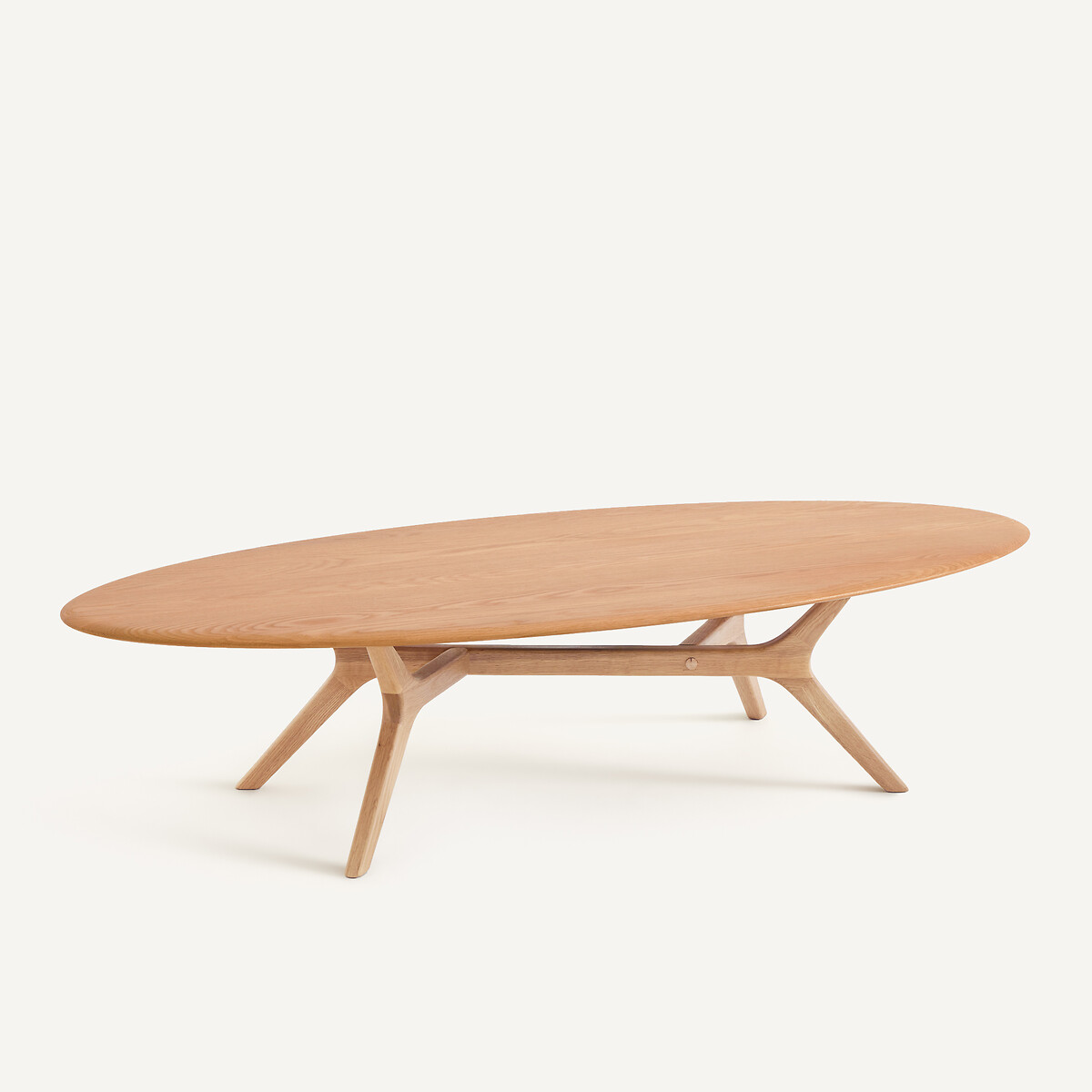Table basse ellipse en chêne massif, MARICIELO chêne naturel, AM.PM