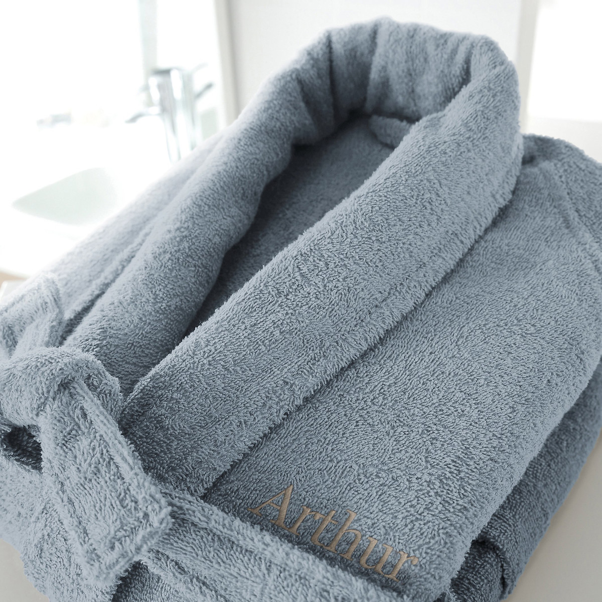 Peignoir châle personnalisé 350g/m², Scenario bleu grisé, LA REDOUTE INTERIEURS